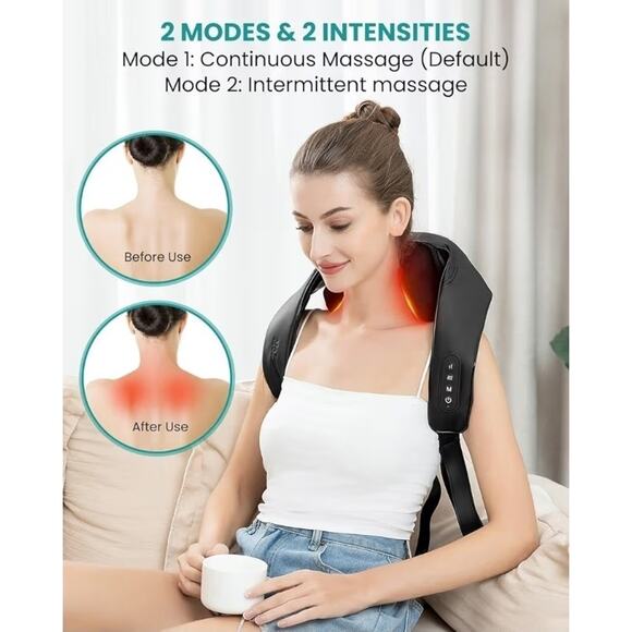 Neck and Shoulder Massager with Heat/ Deep Tissue 4D Expert Kneading/ Shiatsu - Picture 5 of 7